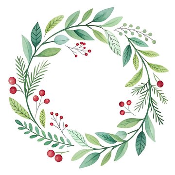 Watercolor Flower Frame decoration with floral decorative elements