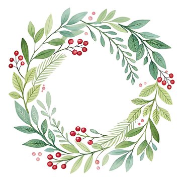 Watercolor Flower Frame decoration with floral decorative elements
