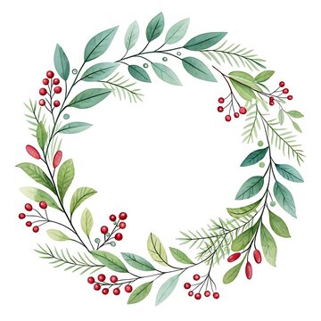Watercolor Flower Frame decoration with floral decorative elements