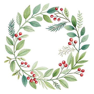 Watercolor Flower Frame decoration with floral decorative elements