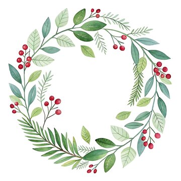 Watercolor Flower Frame decoration with floral decorative elements