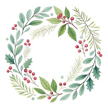 Watercolor Flower Frame decoration with floral decorative elements