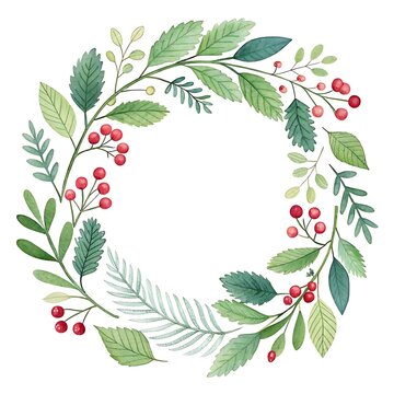 Watercolor Flower Frame decoration with floral decorative elements