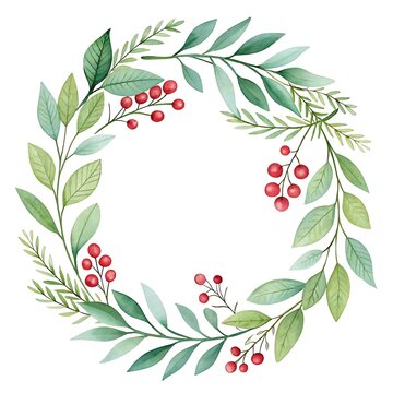 Watercolor Flower Frame decoration with floral decorative elements