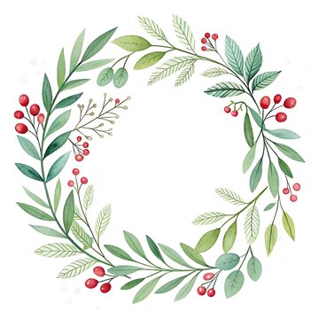 Watercolor Flower Frame decoration with floral decorative elements