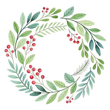 Watercolor Flower Frame decoration with floral decorative elements