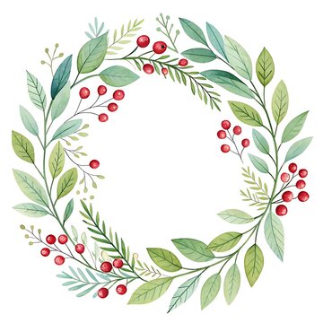 Watercolor Flower Frame decoration with floral decorative elements
