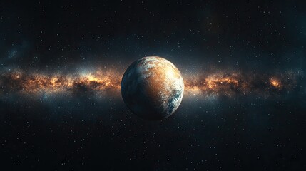 Wall Mural - earth hangs in the vastness of space, a dark universe background for adventure and exploration, a wa