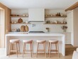 © RaksaLinggo - Modern Minimalist Kitchen Island Design With Wooden Accents