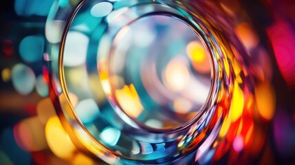 Poster - colorful lens distortion and bokeh lights creating a mesmerizing abstract background with vibrant hu