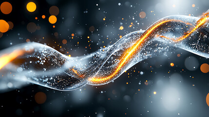 Poster - Dynamic flowing light waves abstract visuals digital art modern design close-up energy and motion
