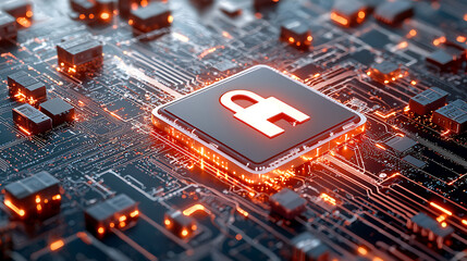 Poster - cybersecurity in action protecting data digital landscape infographic high-tech environment close-up