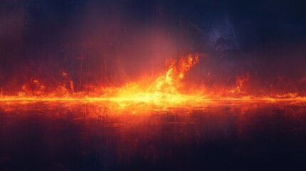 Poster - dynamic fiery background with intense flames and dark atmospheric elements for dramatic design and v