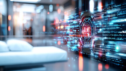 Poster - Digital transformation showcase modern office graphic visualization futuristic environment dynamic perspective technology integration