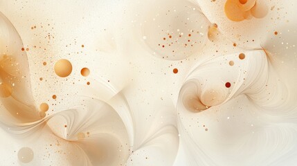 Poster - elegant cream background featuring soft bokeh particles and delicate waves, perfect for abstract des
