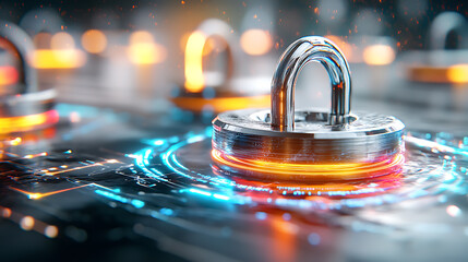 Poster - digital security measures cyber environment 3d visualization technology innovative perspective conce