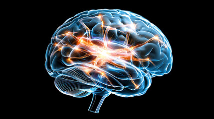 Poster - Exploring neural connections human brain digital art abstract visualization close-up neuroscience conceptualization