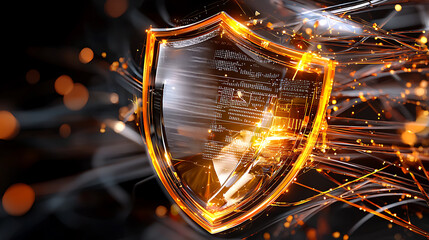 Poster - digital shield against cyber threats virtual space graphic design high-tech environment close-up vie