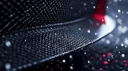 Fototapete - A close-up view of a textured surface with droplets, showcasing a sleek design and a hint of light reflections, creating a dynamic and modern aesthetic