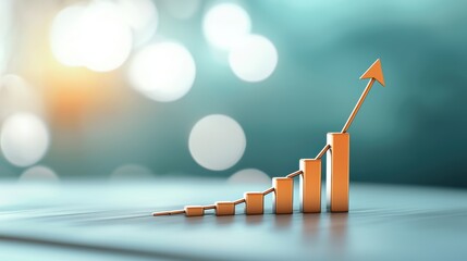 Poster - a line chart on a computer screen showing a sharp upward trend in profits, representing financial su