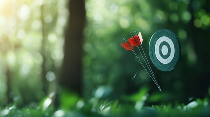 Poster - three arrows flying through the air towards a target, emphasizing the importance of taking multiple 