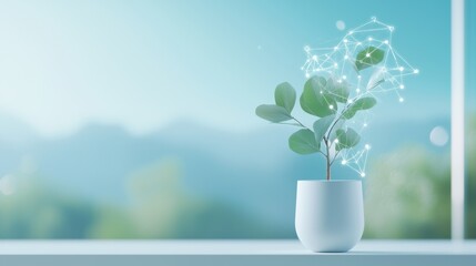 Poster - A web of interconnected devices, from smartphones and laptops to smart home appliances, all seamlessly communicating with each other.