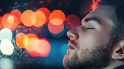 Poster - A frustrated driver stuck in gridlock, their face reflecting the stress and frustration of urban traffic congestion.