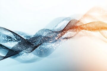 Poster - Dynamic flow of abstract lines creating a sense of movement and energy in a soft color palette