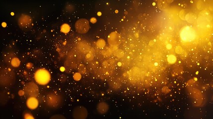Poster - Abstract golden bokeh lights background with soft blur effect creating a warm and festive atmosphere for various design projects