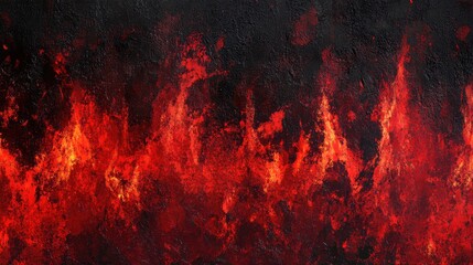 Poster - abstract fiery texture background with vivid red and orange flames on a dark backdrop suitable for d