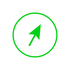 Green arrow on a white background vector icon