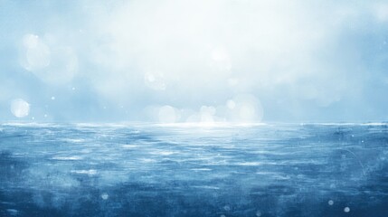 Poster - serene ocean surface with abstract light reflections creating a tranquil, dreamy seascape background