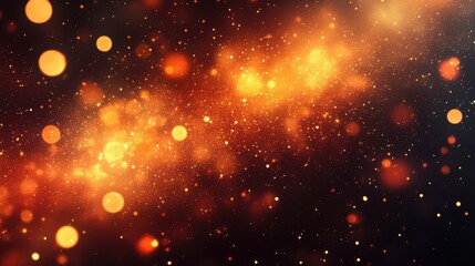 Poster - abstract golden light bokeh effect against a dark background creating a dreamy and ethereal atmosphe