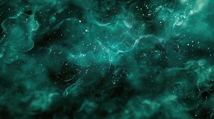 Poster - Emerald Green Abstract Bokeh Background with Soft Focus and Ethereal Light Effects