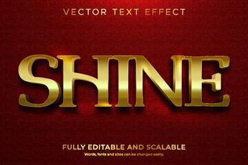 Editable gold text effect vector template