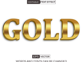 Wall Mural - Editable gold text effect vector template