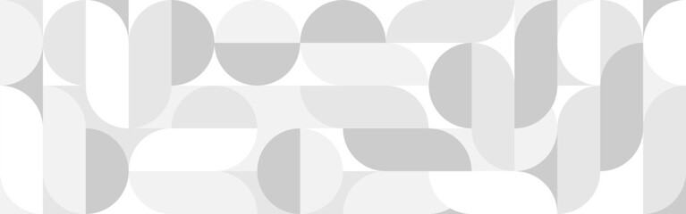 Wall Mural - white trendy seamless background of circles and squares in modern scandinavian style. cover of gray 