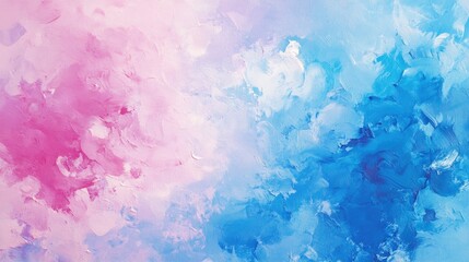 Poster - pastel pink and blue abstract sky background with soft textured clouds for serene and calming design