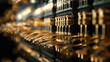 © Timeless Touch - A side view of microchip processors linked by gold wires, forming a compact network in a high-performance system