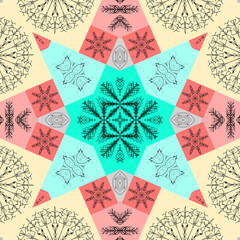 Wall Mural - Seamless Christmas snowflake pattern. Christmas texture. New Year's snowflake texture Merry Christmas. Happy New Year.