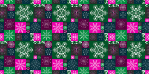 Wall Mural - Seamless Christmas snowflake pattern. Christmas texture. New Year's snowflake texture Merry Christmas. Happy New Year.