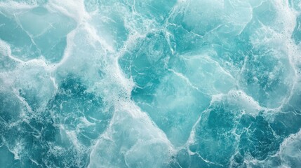 Poster - turquoise ocean waves abstract background with textured water surface and grunge effect for design a
