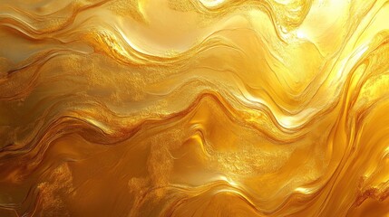 Poster - Elegant golden wave background with shimmering textures creating a luxurious and warm atmosphere for design and artistic purposes
