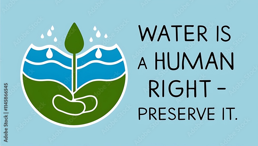 Water is a human right preserve it Stock Illustration | Adobe Stock