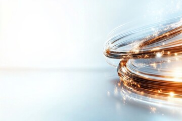 Poster - Artistic composition featuring swirling lines of light against a soft background