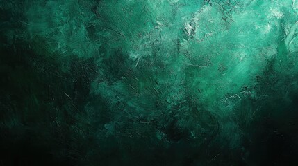 Poster - Green abstract background texture with natural bokeh effects in shades of teal and dark green for artistic and design projects.