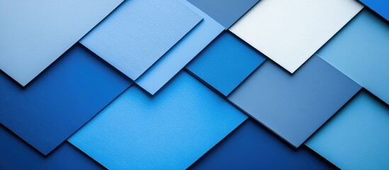 Poster - Contemporary Geometric Blue Tones Abstract Background for Design and Textures