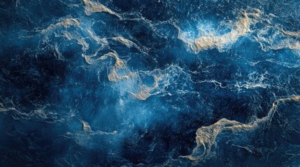 Poster - abstract deep blue ocean water background with subtle waves and textures for creative design and art