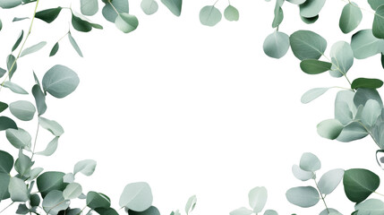 Aufkleber - Eucalyptus Leaf Frame on transparent background