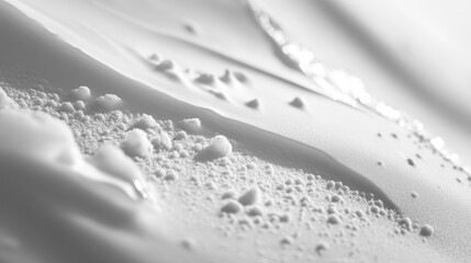 Poster - Detailed view of smooth liquid surface with bubbles reflecting light in soft tones